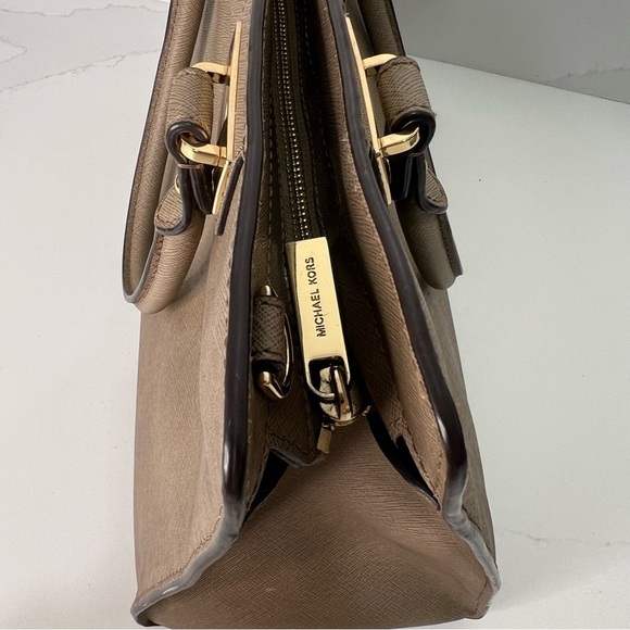 Michael Kors Quinn Saffiano Leather Satchel Large Bag Handbag Purse - Picture 9 of 16